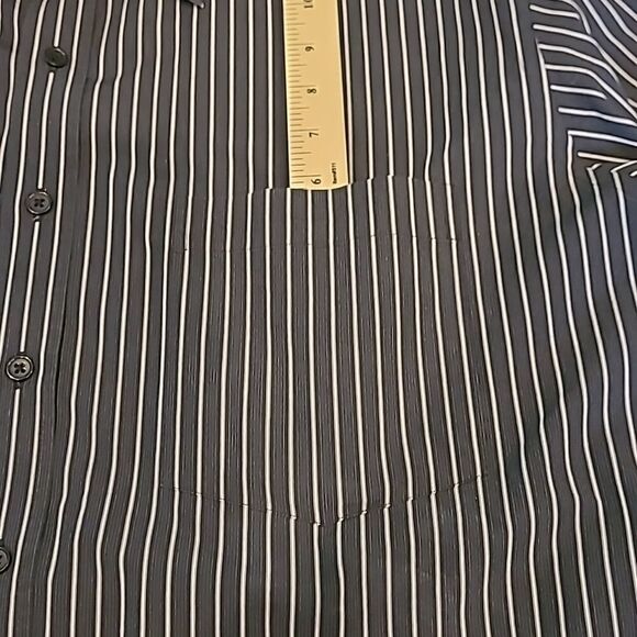 Maxwell's Clothiers exclusively hand tailored black pinstripe shirt. - Picture 9 of 9